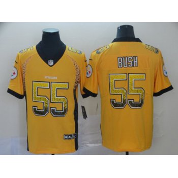 Nike Steelers 55 Devin Bush Yellow Drift Fashion Limited Jersey