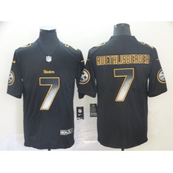 Nike Steelers 7 Ben Roethlisberger Black Arch Smoke Vapor Untouchable Limited Jersey