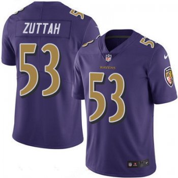 Men's Baltimore Ravens #53 Jeremy Zuttah Purple 2016 Color Rush Stitched NFL Nike Limited Jersey