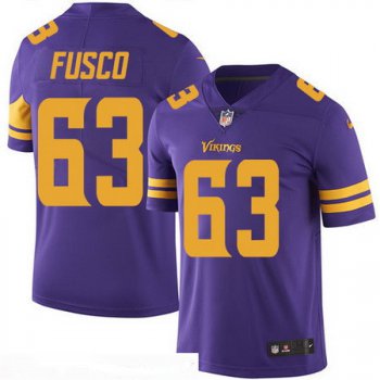 Men's Minnesota Vikings #63 Brandon Fusco Purple 2016 Color Rush Stitched NFL Nike Limited Jersey