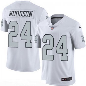 Men's Oakland Raiders #24 Charles Woodson White 2016 Color Rush Stitched NFL Nike Limited Jersey