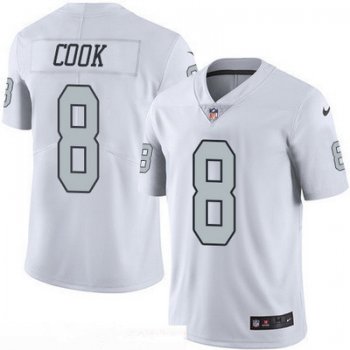 Men's Oakland Raiders #8 Connor Cook White 2016 Color Rush Stitched NFL Nike Limited Jersey