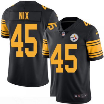 Men's Pittsburgh Steelers #45 Roosevelt Nix Black 2016 Color Rush Stitched NFL Nike Limited Jersey