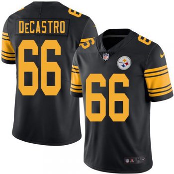 Nike Steelers #66 David DeCastro Black Men's Stitched NFL Limited Rush Jersey