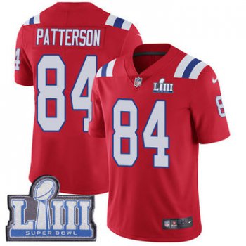 #84 Limited Cordarrelle Patterson Red Nike NFL Alternate Men's Jersey New England Patriots Vapor Untouchable Super Bowl LIII Bound