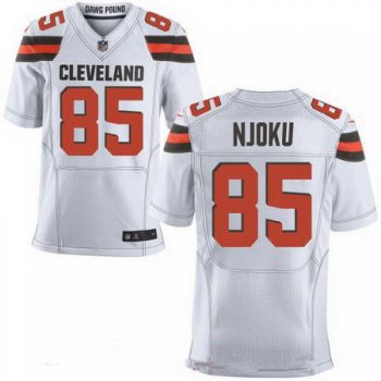 Men's 2017 NFL Draft Cleveland Browns #85 David Njoku White Road Stitched NFL Nike Elite Jersey