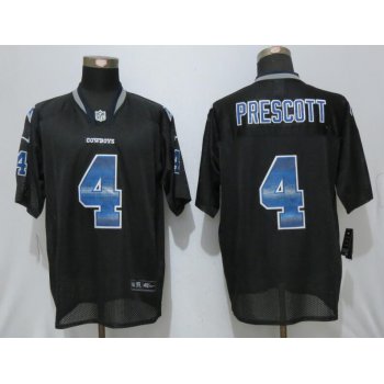 Men's Dallas Cowboys #4 Dak Prescott Black Strobe Stitched NFL Nike Fashion Jersey