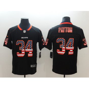 Nike Bears 34 Wlater Payton Black USA Flag Limited Jersey