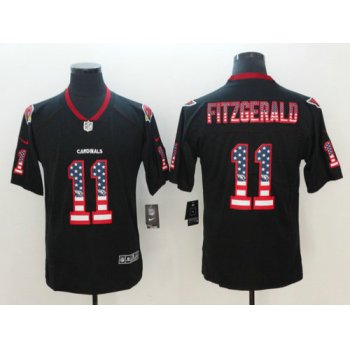 Nike Arizona Cardinals #11 Larry Fitzgerald Black USA Flag Fashion Color Rush Limited Jersey