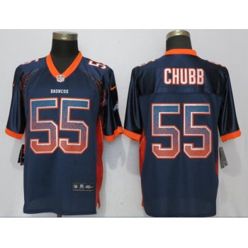 Nike Denver Broncos #55 Bradley Chubb Navy Drift Fashion Elite Jersey