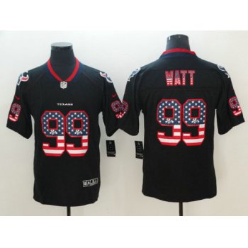 Nike Houston Texans #99 Watt Black USA Flag Fashion Color Rush Limited Jersey