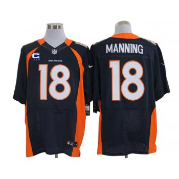 Size 60 4XL-2012 Peyton Manning Denver Broncos #18 Blue Stitched Nike Elite NFL Jerseys C Patch