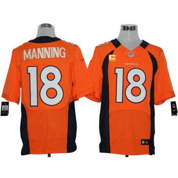 Size 60 4XL-2012 Peyton Manning Denver Broncos #18 Orange Stitched Nike Elite NFL Jerseys C Patch