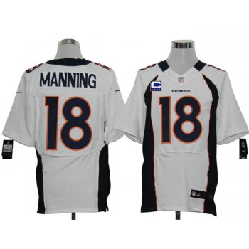 Size 60 4XL-2012 Peyton Manning Denver Broncos #18 White Stitched Nike Elite NFL Jerseys C Patch