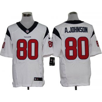 Size 60 4XL-Andre Johnson Houston Texans #80 White Stitched Nike Elite NFL Jerseys