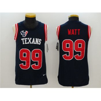 Men's Houston Texans #99 J.J. Watt Navy Blue Color Rush 2017 Vest Stitched NFL Nike Tank Top Jersey