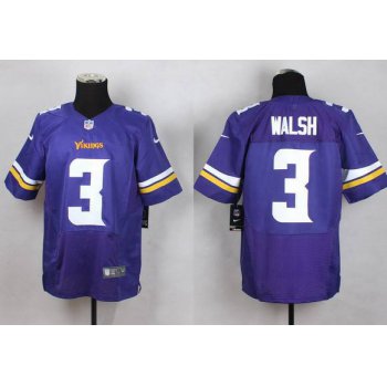 Men's Minnesota Vikings #3 Blair Walsh 2013 Nike Purple Elite Jersey