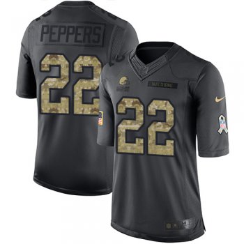 Nike Cleveland Browns #22 Jabrill Peppers Black Men's Stitched NFL Limited 2016 Salute to Service Jersey