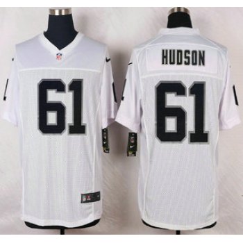 Oakland Raiders #61 Rodney Hudson Nike White Elite Jersey