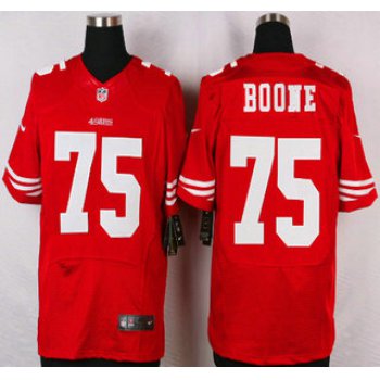 San Francisco 49ers #75 Alex Boone Nike Red Elite Jersey