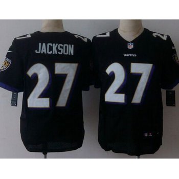 Men's Baltimore Ravens #27 Asa Jackson 2013 Nike Black Elite Jersey