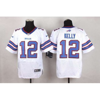 Men's Buffalo Bills #12 Jim Kelly 2013 Nike White Elite Jersey