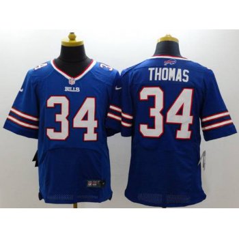 Men's Buffalo Bills #34 Thurman Thomas 2013 Nike Light Blue Elite Jersey