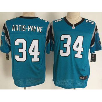 Men's Carolina Panthers #34 Cameron Artis-Payne Nike Light Blue Elite Jersey