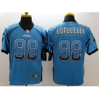 Men's Carolina Panthers #98 Star Lotulelei Nike Drift Fashion Blue Elite Jersey