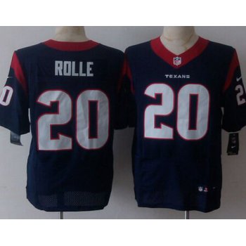 Men's Houston Texans #20 Jumal Rolle Nike Navy Blue Elite Jersey