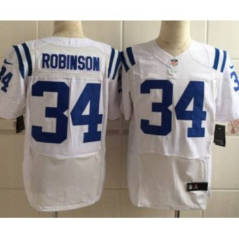 Men's Indianapolis Colts #34 Josh Robinson Nike White Elite Jersey