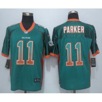 Men's Miami Dolphins #11 DeVante Parker Nike Drift Fashion Green Elite Jersey