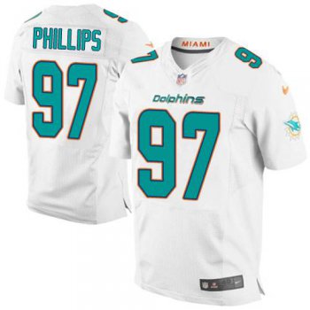 Men's Miami Dolphins #97 Jordan Phillips Nike White Elite Jersey