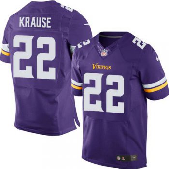 Men's Minnesota Vikings #22 Paul Krause Nike Purple Elite Jersey