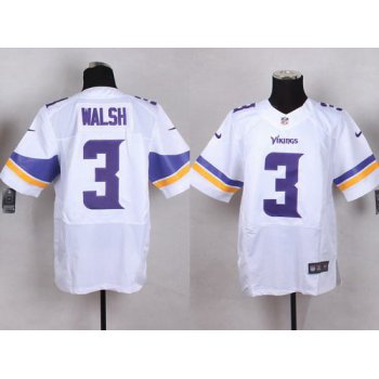 Men's Minnesota Vikings #3 Blair Walsh 2013 Nike White Elite Jersey