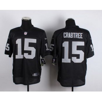 Men's Oakland Raiders #15 Michael Crabtree Nike Black Elite Jersey