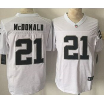 Men's Oakland Raiders #21 Dexter McDonald Nike White Elite Jersey