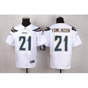 Men's San Diego Chargers #21 LaDainian Tomlinson 2013 Nike White Elite Jersey