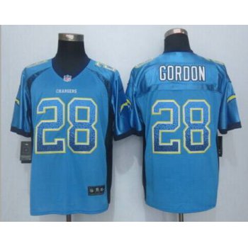 Men's San Diego Chargers #28 Melvin Gordon Nike Drift Fashion Orange Elite Jersey