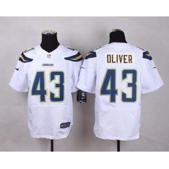 Men's San Diego Chargers #43 Branden Oliver 2013 Nike White Elite Jersey