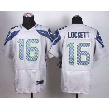 Men's Seattle Seahawks #16 Tyler Lockett Nike Gray Elite Jersey