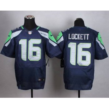 Men's Seattle Seahawks #16 Tyler Lockett Nike Navy Blue Elite Jersey