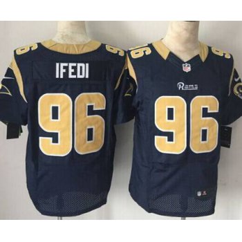 Men's St. Louis Rams #96 Martin Ifedi Nike Navy Blue Elite Jersey