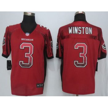 Men's Tampa Bay Buccaneers #3 Jameis Winston Nike Drift Fashion Red Elite Jersey