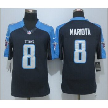 Men's Tennessee Titans #8 Marcus Mariota Nike Navy Blue Limited Jersey