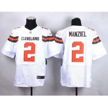 Nike Cleveland Browns #2 Johnny Manziel 2015 White Elite Jersey