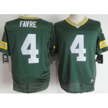 Nike Green Bay Packers #4 Brett Favre Green Elite Jersey