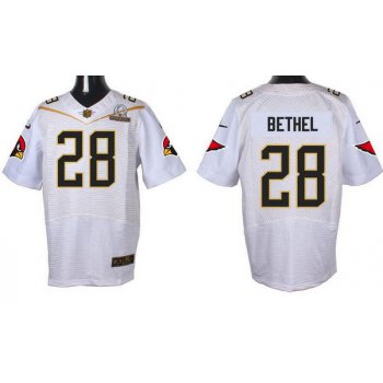 Men's Arizona Cardinals #28 Justin Bethel White 2016 Pro Bowl Nike Elite Jersey