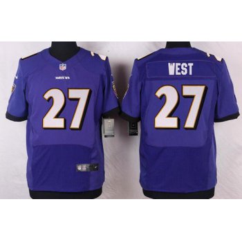 Men's Baltimore Ravens #27 Terrance West Purple Team Color NFL Nike Elite Jersey