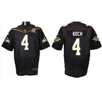 Men's Baltimore Ravens #4 Sam Koch Black 2016 Pro Bowl Nike Elite Jersey